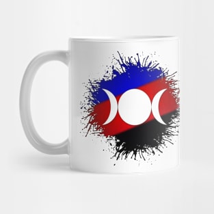 Paint Splatter Polyamory Pride Flag Triple Goddess Moon Symbol Mug